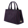 Prada Small Canvas Canapa Logo Stripes Satchel Secondhand