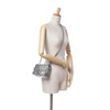 Chanel Mini Square Classic Chevron Metallic Crumpled Patent Single Flap Secondhand