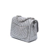 Chanel Mini Square Classic Chevron Metallic Crumpled Patent Single Flap Secondhand