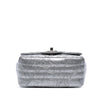 Chanel Mini Square Classic Chevron Metallic Crumpled Patent Single Flap Secondhand