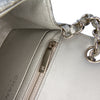 Chanel Mini Square Classic Chevron Metallic Crumpled Patent Single Flap Secondhand