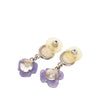 Chanel CC Brass and Resin Camellia Drop Push Back Earrings Secondhand