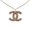 Chanel Gold Plated CC Crystals Pendant Necklace Secondhand