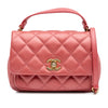 Chanel Quilted Metallic Calfskin Top Handle Flap Secondhand