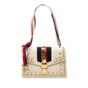 Gucci Small Studded and Pearl Embellished Calfskin Web Sylvie Satchel Secondhand