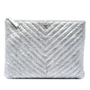 Chanel Medium Chevron Metallic Aged Calfskin O Case Clutch Secondhand