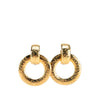 Chanel Gold Plated Door Knocker Clip On Earrings Secondhand