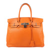 HERMES Birkin 30 Veau Swift Orange Silver Metal Fittings Handbag □J: 2006 (Copy) Secondhand