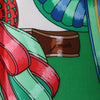 Hermès Carré 90 "Les Rubans du Cheval" Silk handkerchief in Green Secondhand