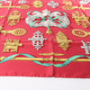 Hermès Carré 90 "Ferronnerie" 100% Silk Scarf in Red Secondhand