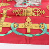 Hermès Carré 90 "Ferronnerie" 100% Silk Scarf in Red Secondhand