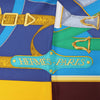 Hermès Carré 140 "Eperon d'Or" Silk handkerchief in Blue x Brown Secondhand