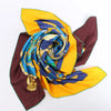 Hermès Carré 140 "Eperon d'Or" Silk handkerchief in Blue x Brown Secondhand