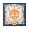 Hermès Carré 90 "ALOHA" Silk handkerchief in Navy Blue x Beige Secondhand