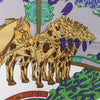 Hermès Carré 90 "Art des Steppes" Silk handkerchief in Blue Secondhand