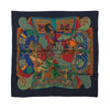Hermès Carré 90 "ART des STEPPES" Silk handkerchief in Navy Blue Secondhand