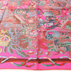 Hermès Carré 90 " AU FIL DU CARRE" Silk handkerchief in Pink Secondhand