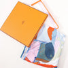 Secondhand Hermès Carré 90 "BAGAGE A MAIN" Silk handkerchief in Blue