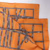 Hermès Carré 90 "Bolduc Ribbon" Silk handkerchief in Orange Secondhand