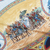 Hermès Carré 90 "CAVALIERS PEULS" Silk handkerchief in Navy Blue Secondhand