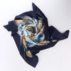 Hermès Carré 90 "CAVALIERS PEULS" Silk handkerchief in Navy Blue Secondhand