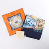 Hermès Carré 90 "CAVALIERS PEULS" Silk handkerchief in Navy Blue Secondhand