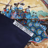 Hermès Carré 90 "CAVALIERS PEULS" Silk handkerchief in Navy Blue Secondhand