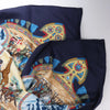 Hermès Carré 90 "CAVALIERS PEULS" Silk handkerchief in Navy Blue Secondhand