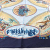 Hermès Carré 90 "CAVALIERS PEULS" Silk handkerchief in Navy Blue Secondhand
