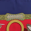 Hermès Carré 90 "CHARREADA" Silk handkerchief in Navy Blue x Red Secondhand