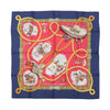 Hermès Carré 90 "CHARREADA" Silk handkerchief in Navy Blue x Red Secondhand