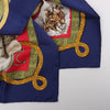 Hermès Carré 90 "CHARREADA" Silk handkerchief in Navy Blue x Red Secondhand