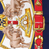 Hermès Carré 90 "CHEVAUX DE TRAIT" Silk handkerchief in Navy Blue Secondhand