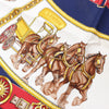 Hermès Carré 90 "CHEVAUX DE TRAIT" Silk handkerchief in Navy Blue Secondhand