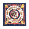Hermès Carré 90 "CHEVAUX DE TRAIT" Silk handkerchief in Navy Blue Secondhand