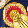 Hermès Carré 90 "CHEVAUX DE TRAIT" Silk handkerchief in Navy Blue Secondhand