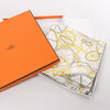 Hermès Carré 90 "COMPLICATION EQUESTR" Silk handkerchief in Gray x Yellow Secondhand