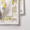 Hermès Carré 90 "COMPLICATION EQUESTR" Silk handkerchief in Gray x Yellow Secondhand