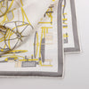 Hermès Carré 90 "COMPLICATION EQUESTR" Silk handkerchief in Gray x Yellow Secondhand