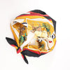 Hermès Carré 90 "Carriage and Hat" Silk handkerchief in Black x Orange Secondhand