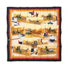 Hermès Carré 90 "Carriage and Hat" Silk handkerchief in Black x Orange Secondhand