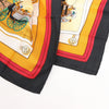 Hermès Carré 90 "Carriage and Hat" Silk handkerchief in Black x Orange Secondhand
