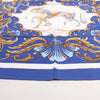 Hermès Carré 90 "Cheval Turc" Silk handkerchief in Blue Secondhand
