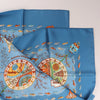 Hermès Carré 90 "Escales Méditerranéennes" Silk handkerchief in Blue Secondhand