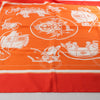Hermès Carré 90 "Ex-Libris" Silk handkerchief in Orange Secondhand