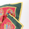 Hermès Carré 90 "FLVCTVAT NEC MERGITVR" 100% Silk Scarf in Green x Red Secondhand