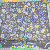 Hermès Carré 90 "Fantaisies Indiennes" Silk handkerchief in Navy Blue x Yellow Secondhand