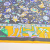 Hermès Carré 90 "Fantaisies Indiennes" Silk handkerchief in Navy Blue x Yellow Secondhand