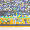 Hermès Carré 90 "Fantaisies Indiennes" Silk handkerchief in Navy Blue x Yellow Secondhand