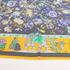 Hermès Carré 90 "Fantaisies Indiennes" Silk handkerchief in Navy Blue x Yellow Secondhand